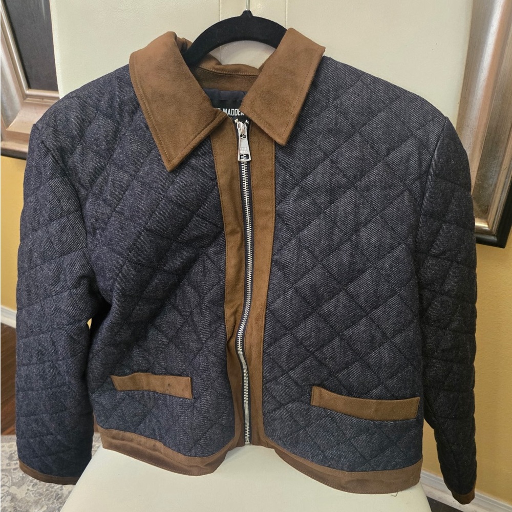 Steve Madden women’s M Agatha quilted denim Jacket